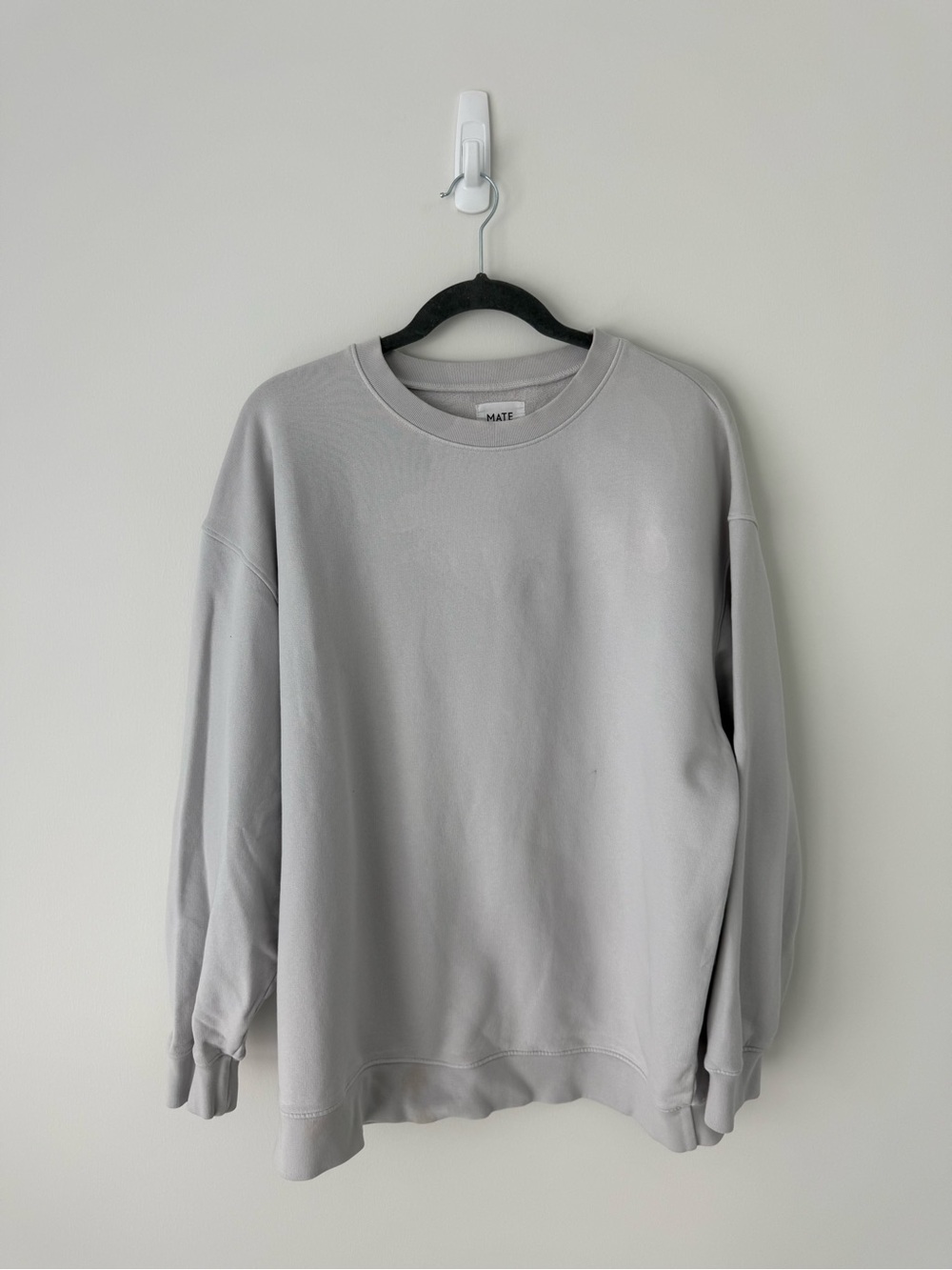 Mate the Label Crewneck Sweatshirt in Light Gray
